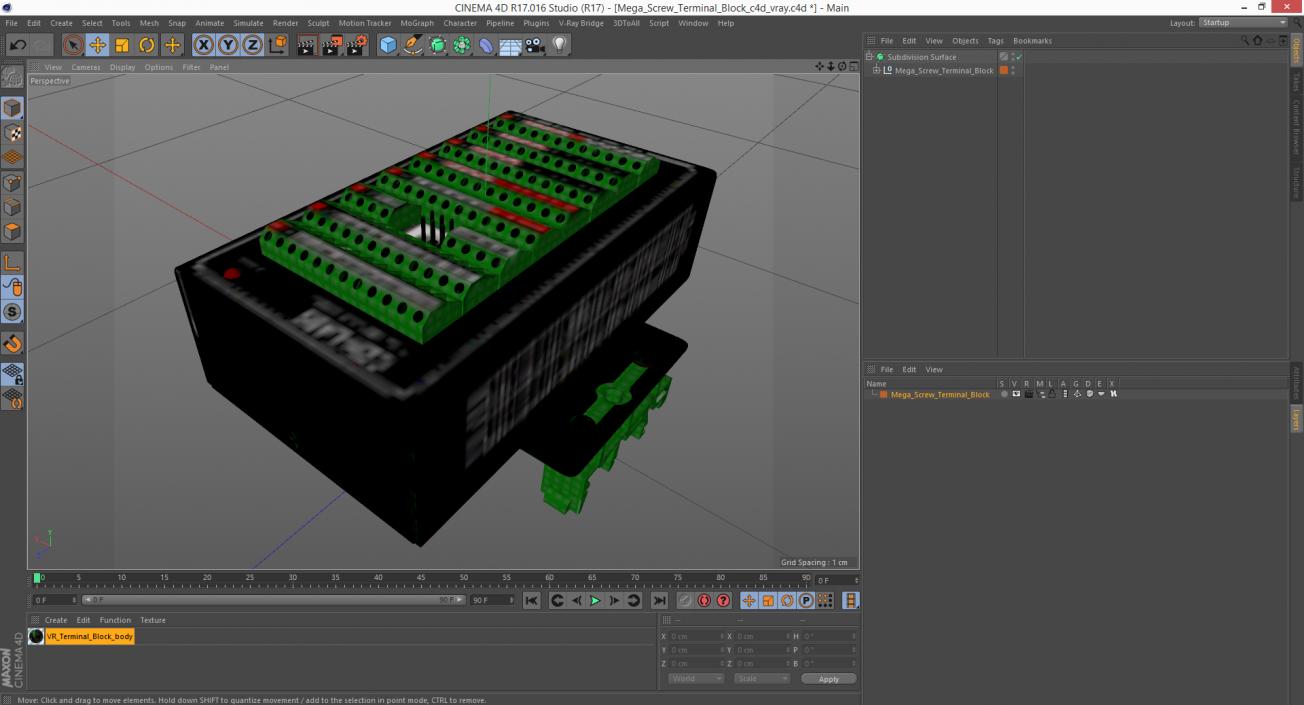 3D model Mega Screw Terminal Block