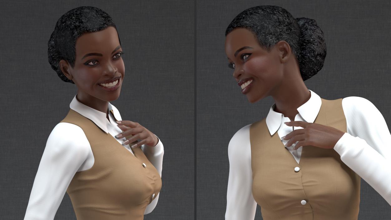 3D model Dark Skin Business Style Woman