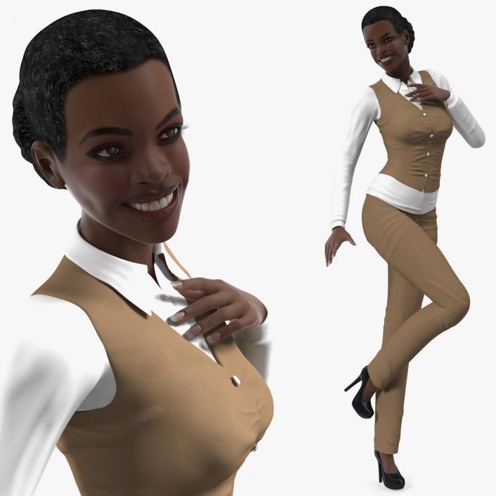 3D model Dark Skin Business Style Woman