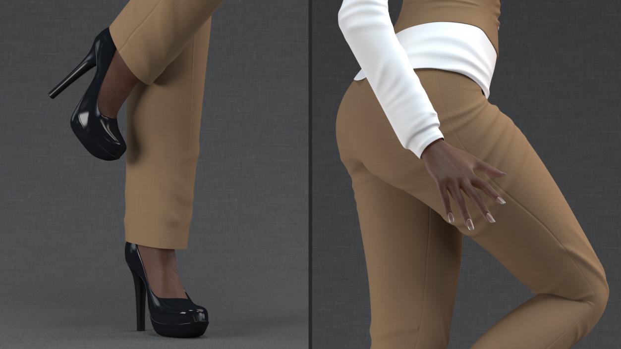 3D model Dark Skin Business Style Woman