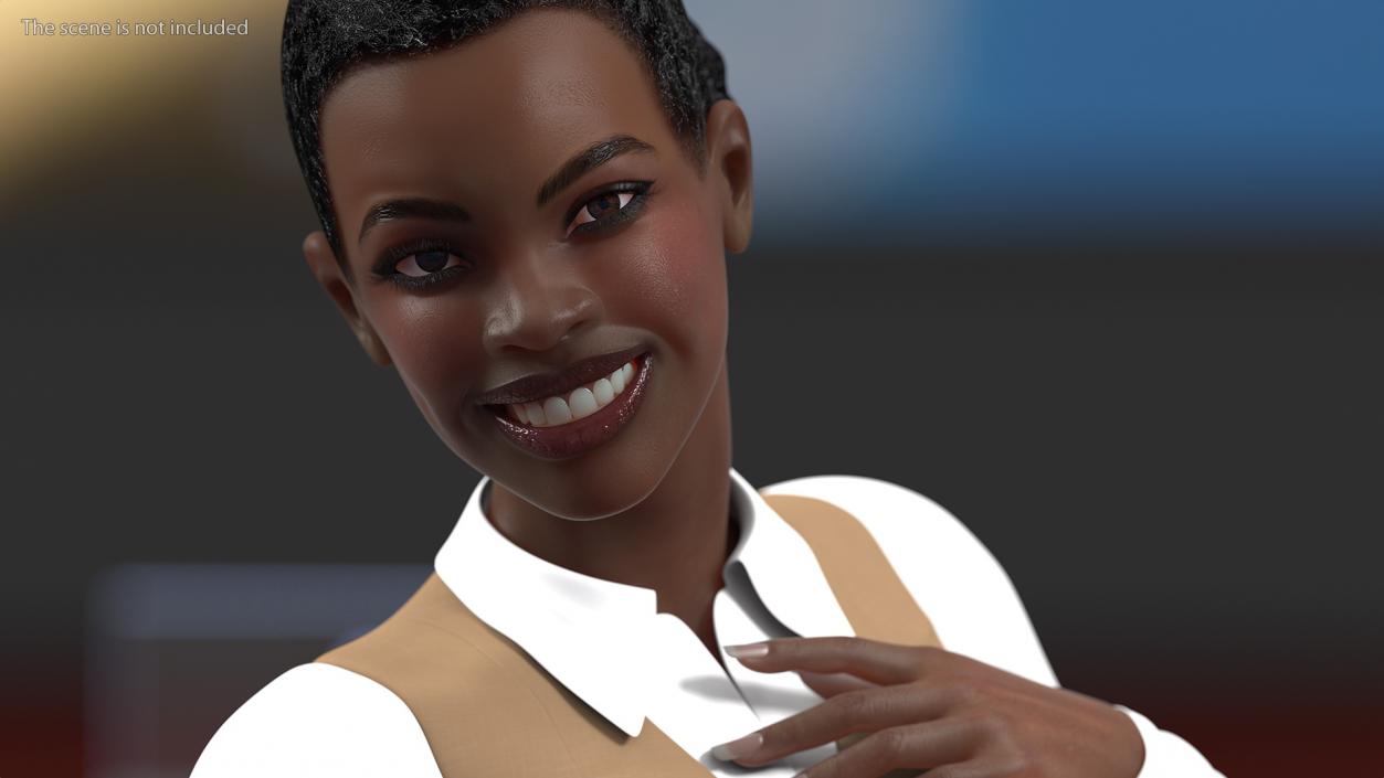 3D model Dark Skin Business Style Woman