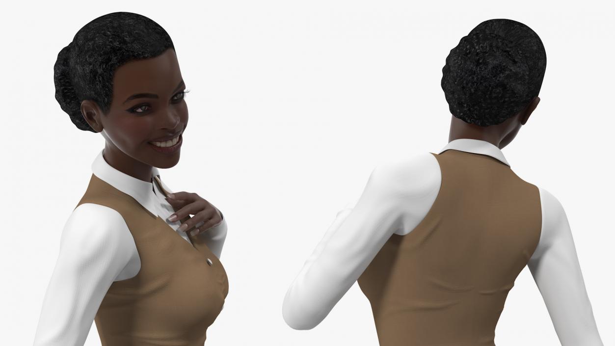 3D model Dark Skin Business Style Woman