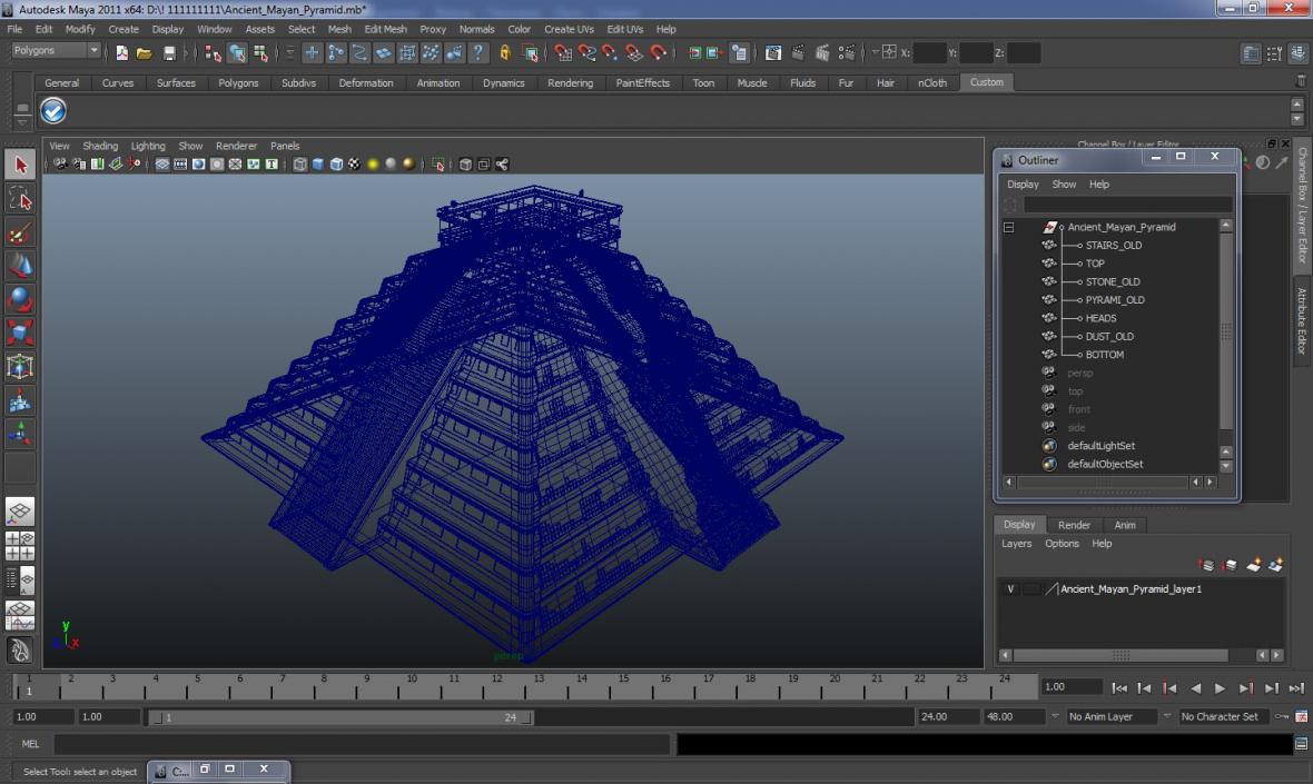 3D Ancient Mayan Pyramid