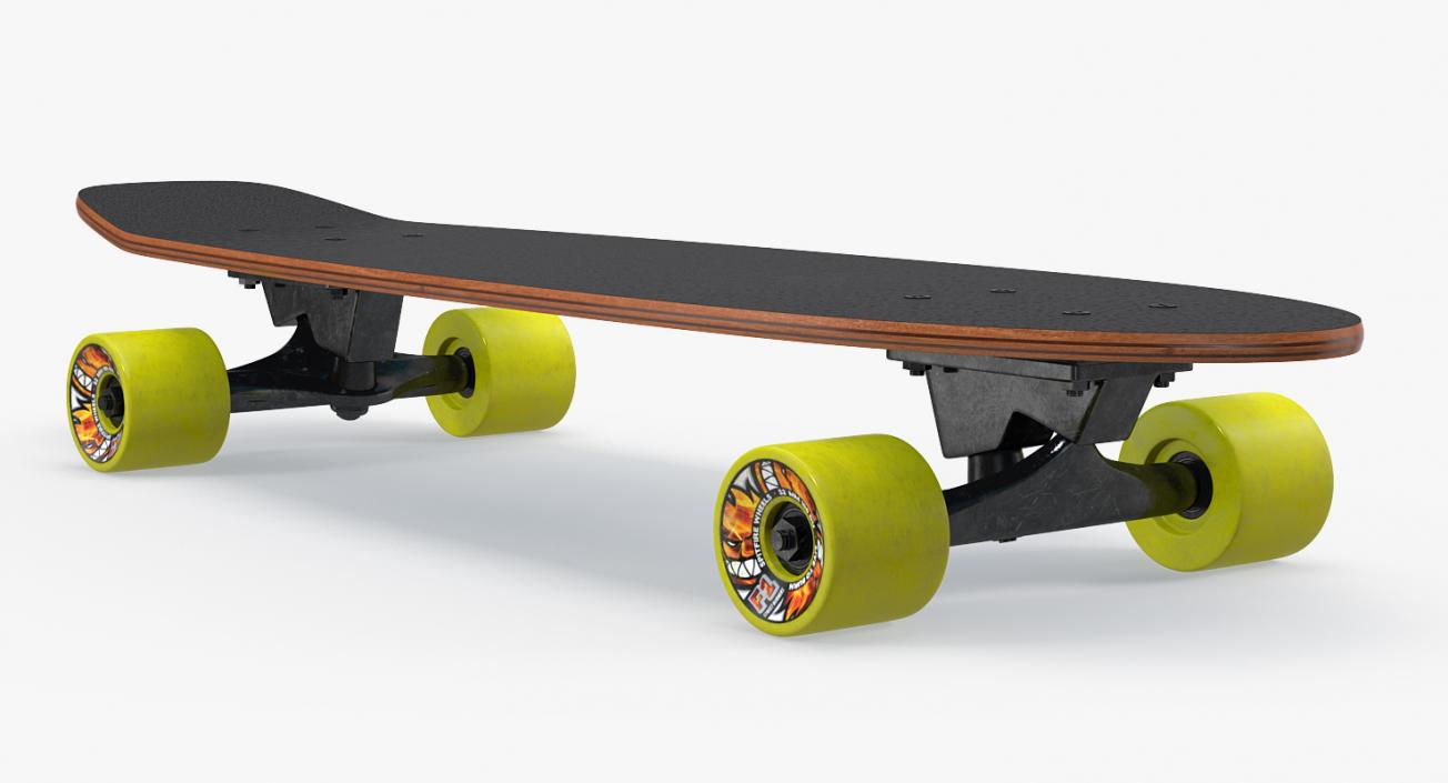 Kicktail Skateboard 3D model