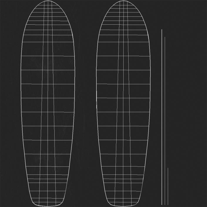 Kicktail Skateboard 3D model