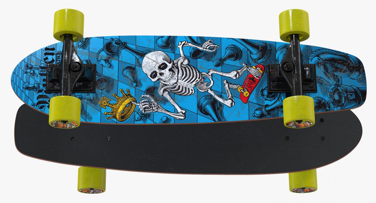 Kicktail Skateboard 3D model