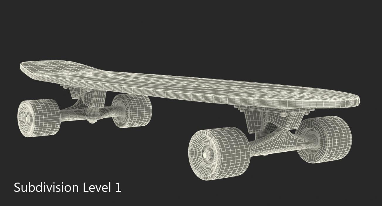 Kicktail Skateboard 3D model