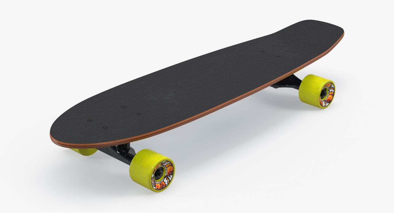 Kicktail Skateboard 3D model