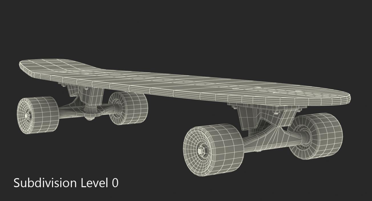 Kicktail Skateboard 3D model