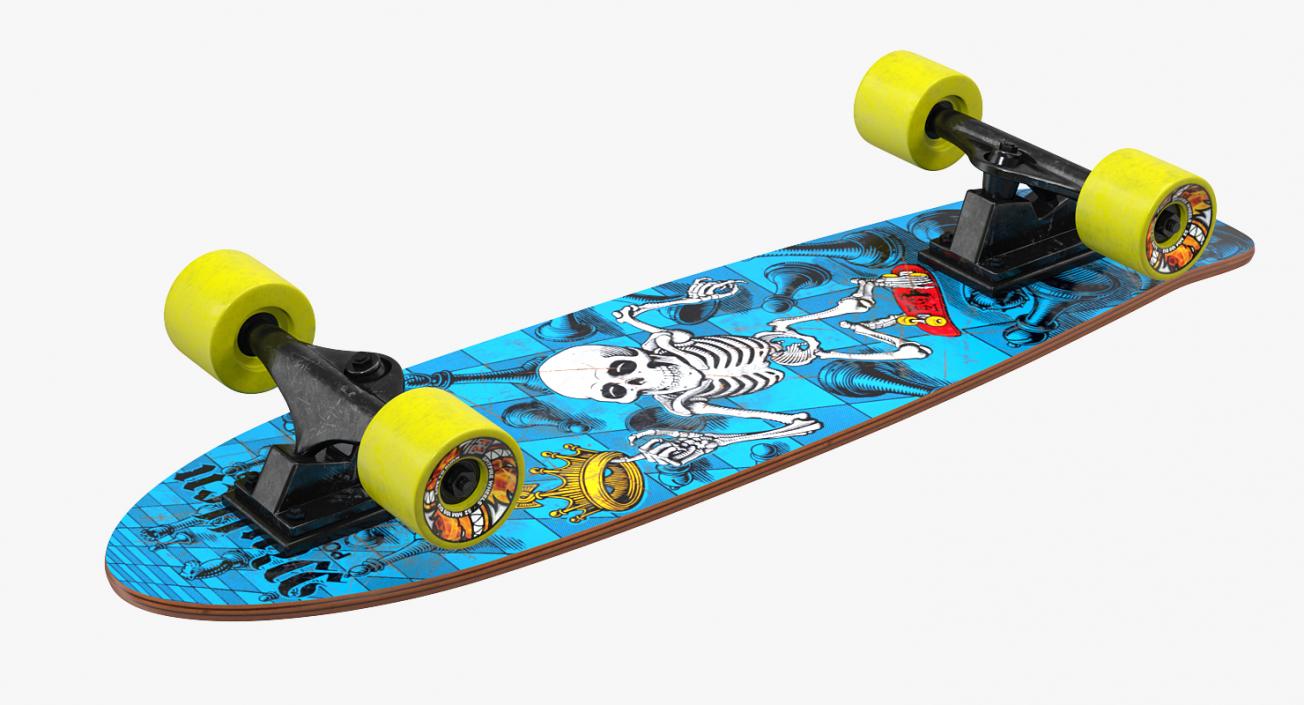 Kicktail Skateboard 3D model