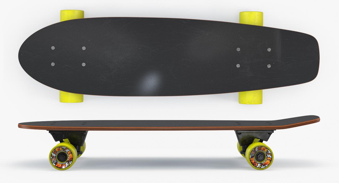 Kicktail Skateboard 3D model