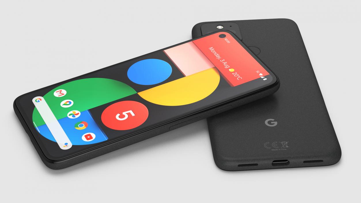 3D 5G Mobile Phone Google Pixel 5 Just Black