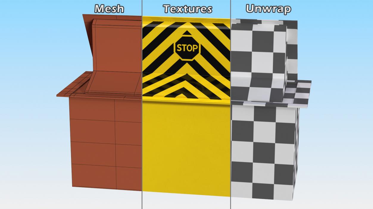 Hydraulic Road Blocker 3D