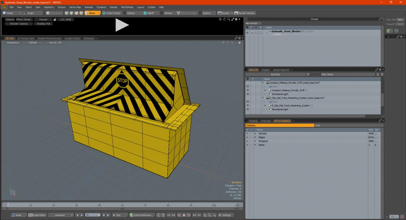 Hydraulic Road Blocker 3D