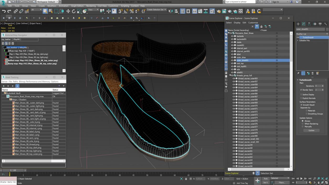 3D model Moccasins Boat Shoes