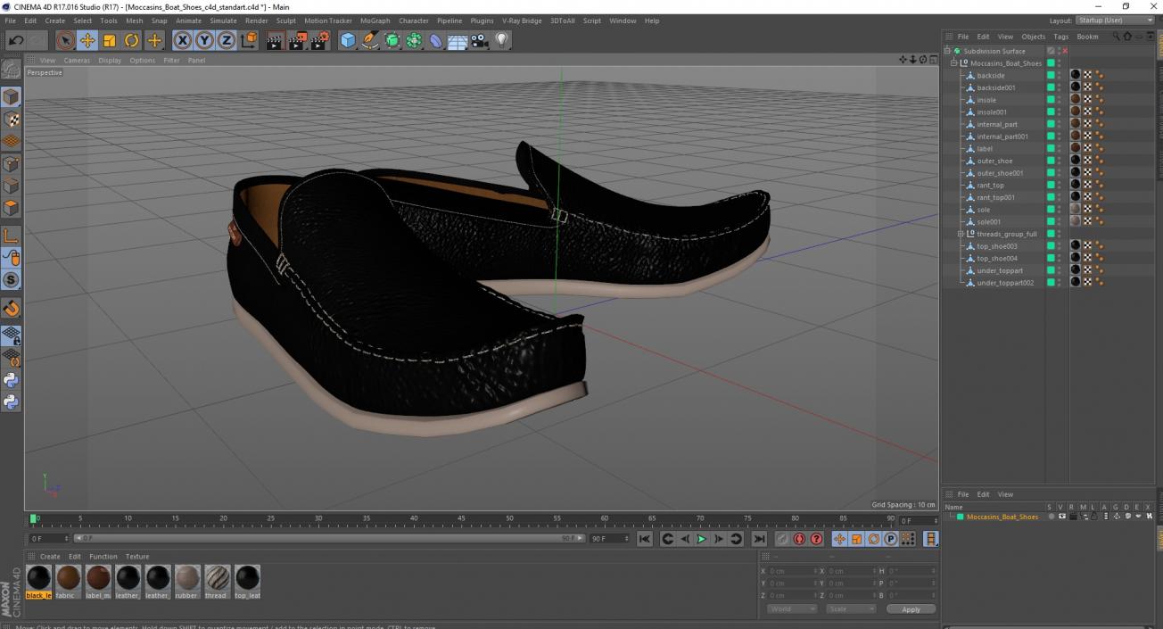 3D model Moccasins Boat Shoes