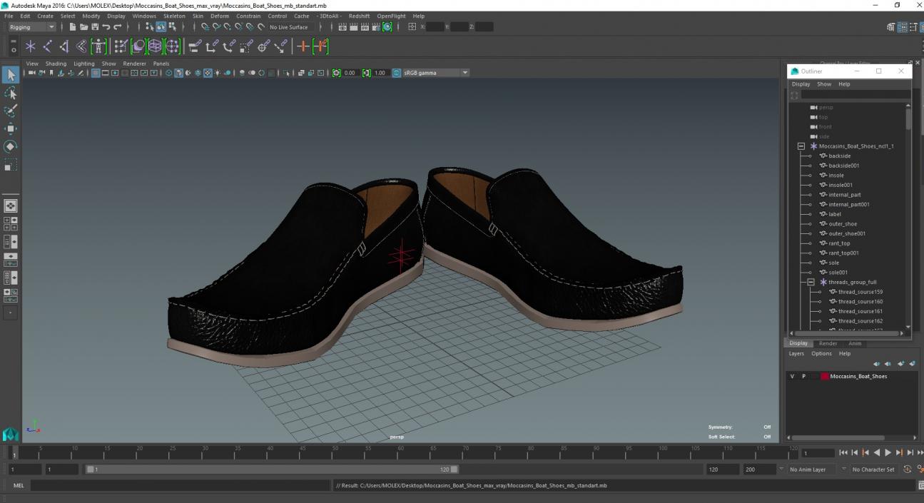 3D model Moccasins Boat Shoes