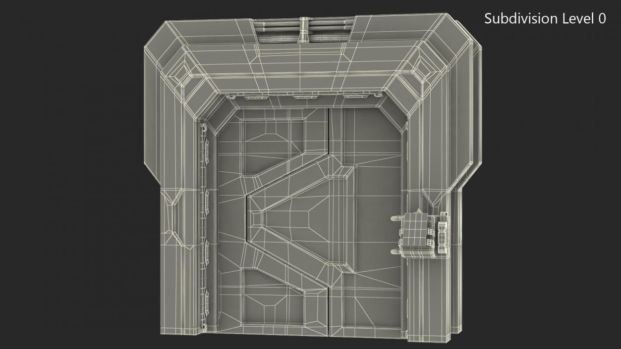 Sci Fi Sliding Blast Door Rigged 3D