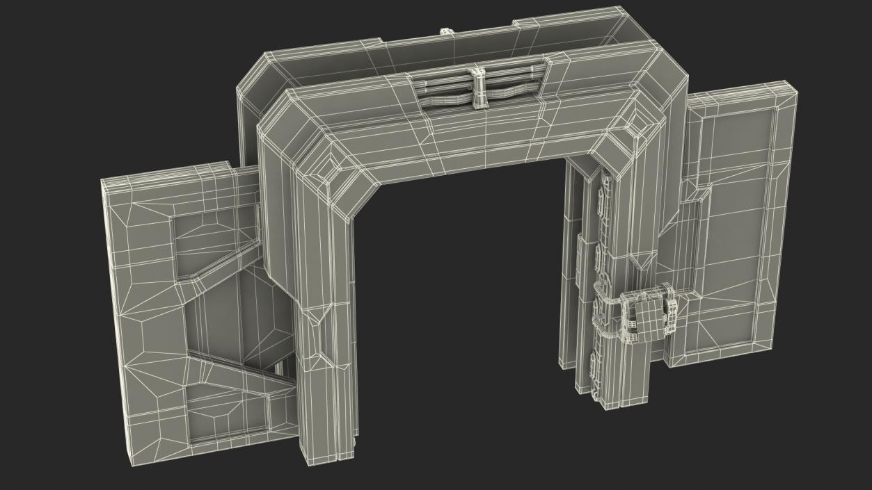 Sci Fi Sliding Blast Door Rigged 3D