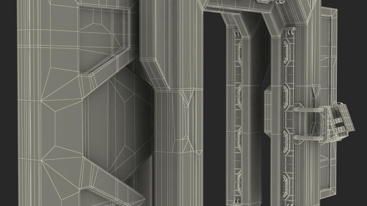 Sci Fi Sliding Blast Door Rigged 3D