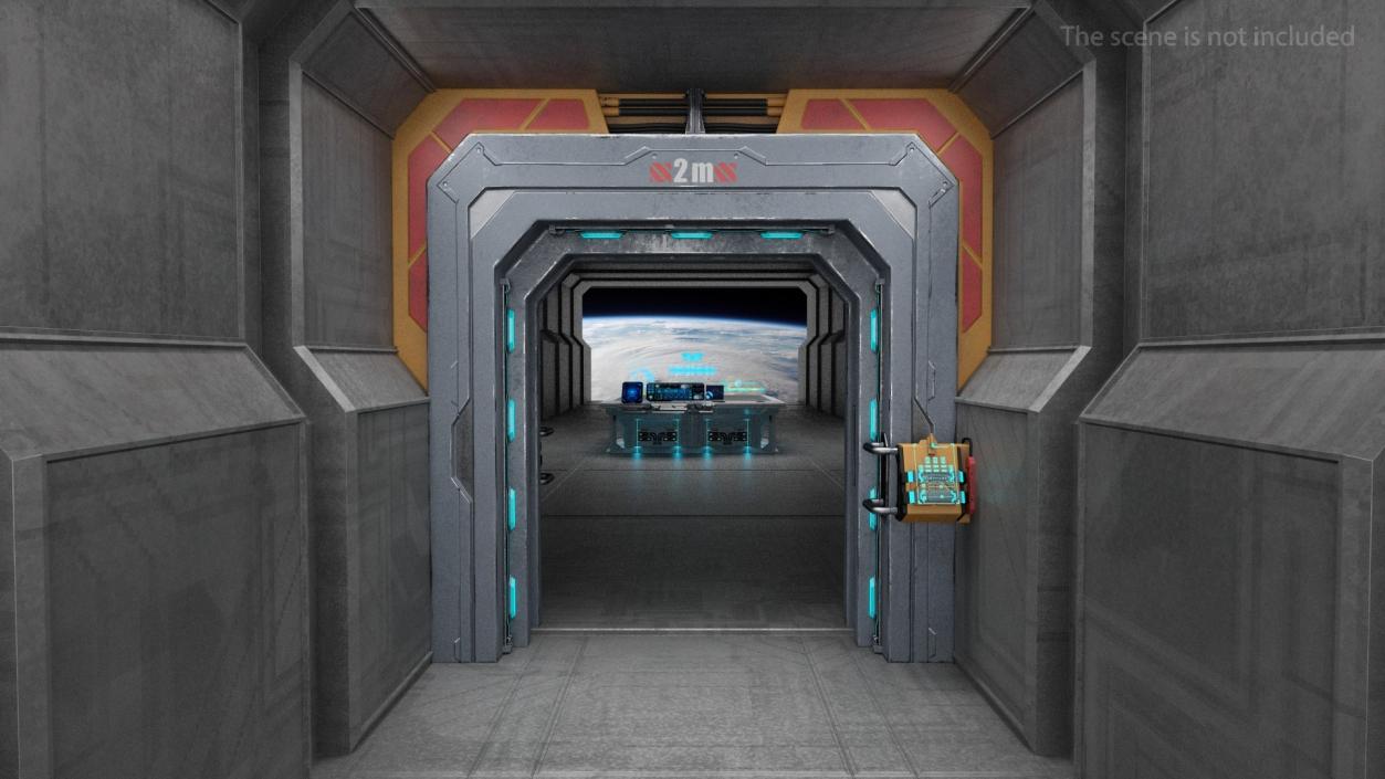 Sci Fi Sliding Blast Door Rigged 3D