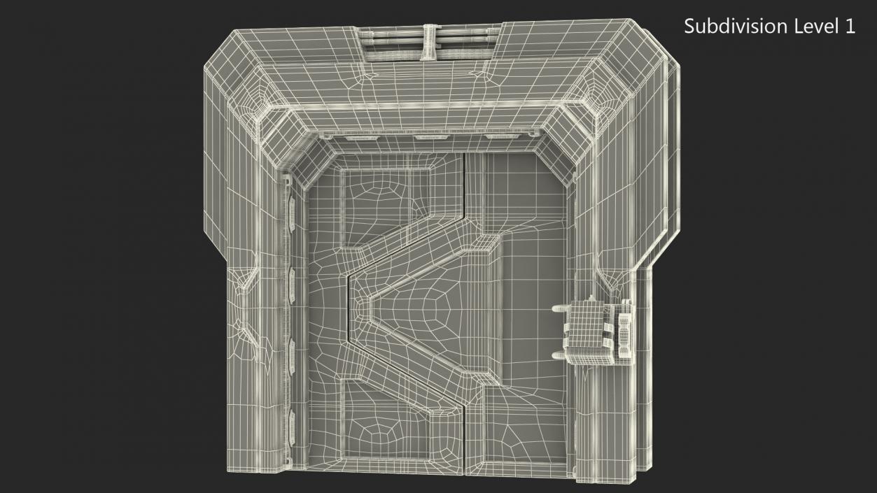 Sci Fi Sliding Blast Door Rigged 3D