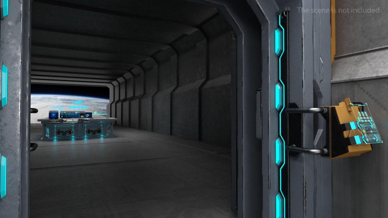 Sci Fi Sliding Blast Door Rigged 3D