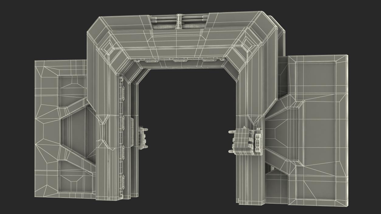 Sci Fi Sliding Blast Door Rigged 3D