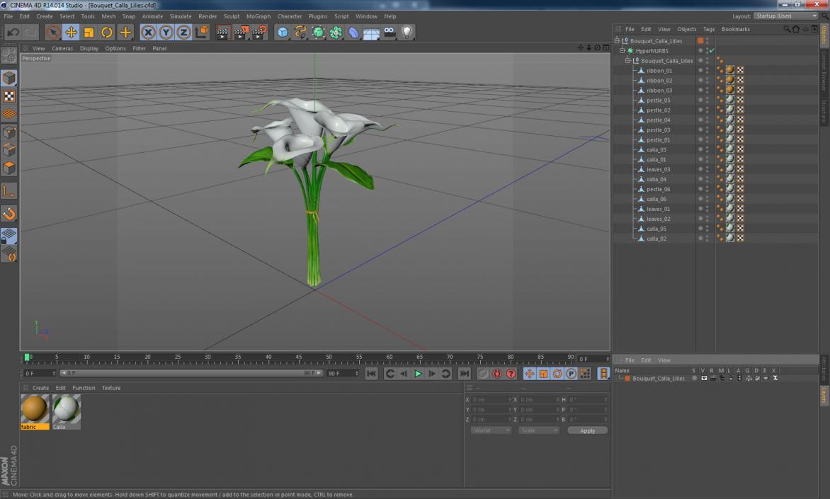 3D model Bouquet Calla Lilies