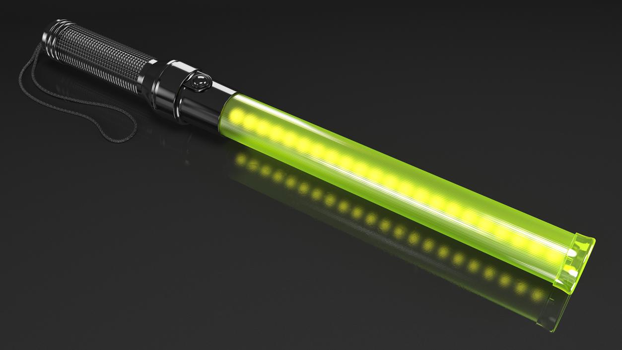 3D LED Traffic Control Baton Green switched On model