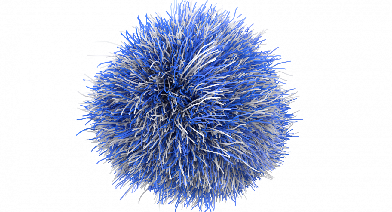 3D Feather Duster Blue Fur model