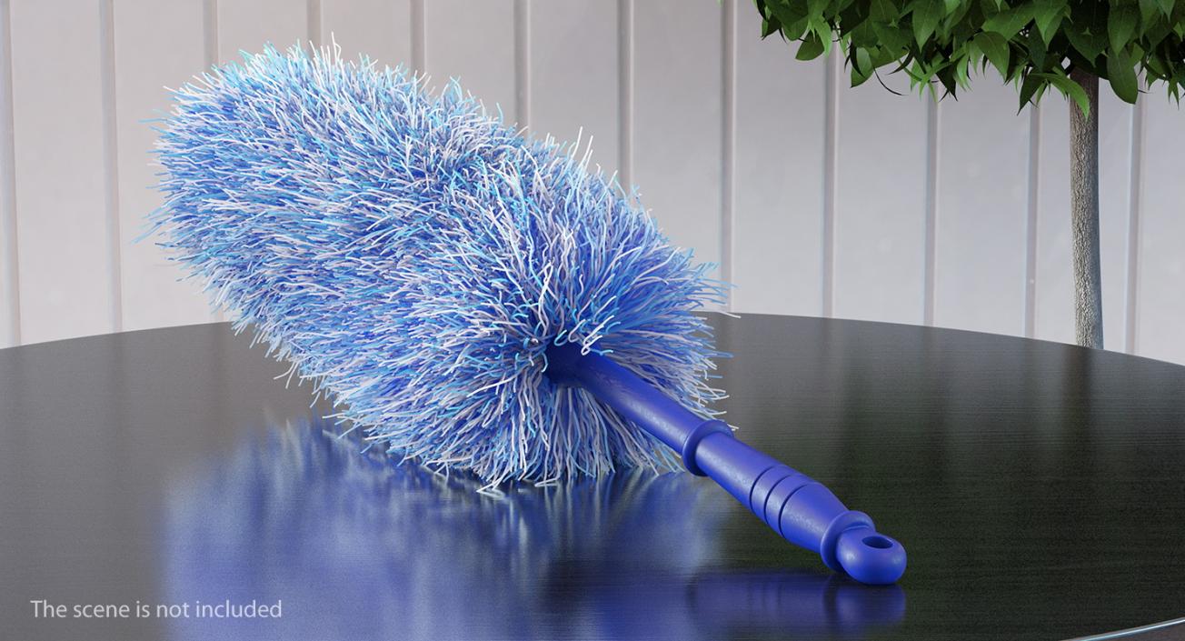 3D Feather Duster Blue Fur model