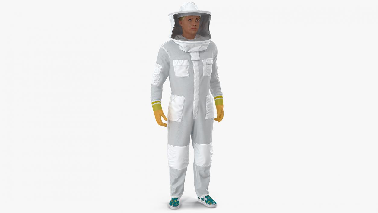 Female Professional Beekeeper 3D model