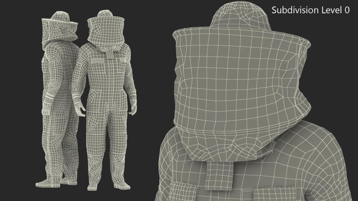 Female Professional Beekeeper 3D model