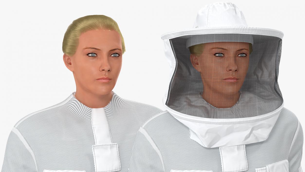 Female Professional Beekeeper 3D model