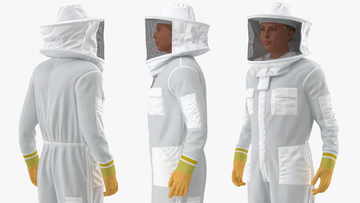 Female Professional Beekeeper 3D model