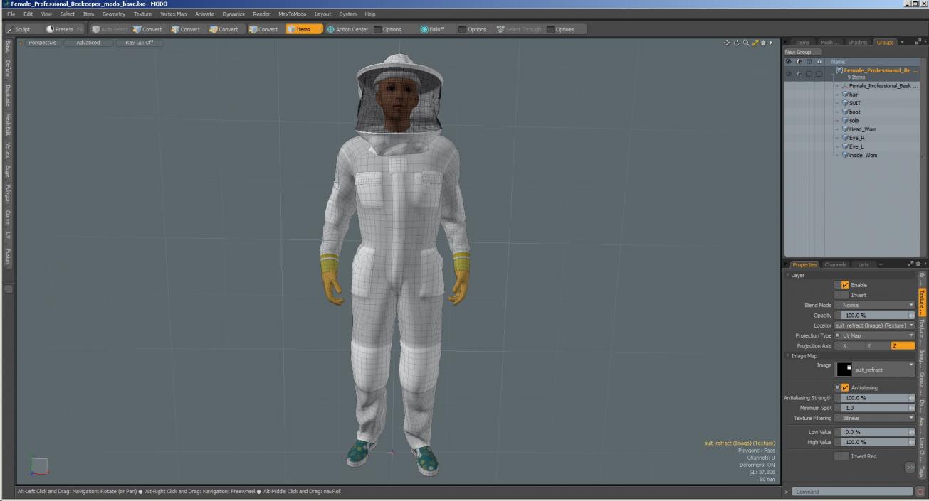 Female Professional Beekeeper 3D model