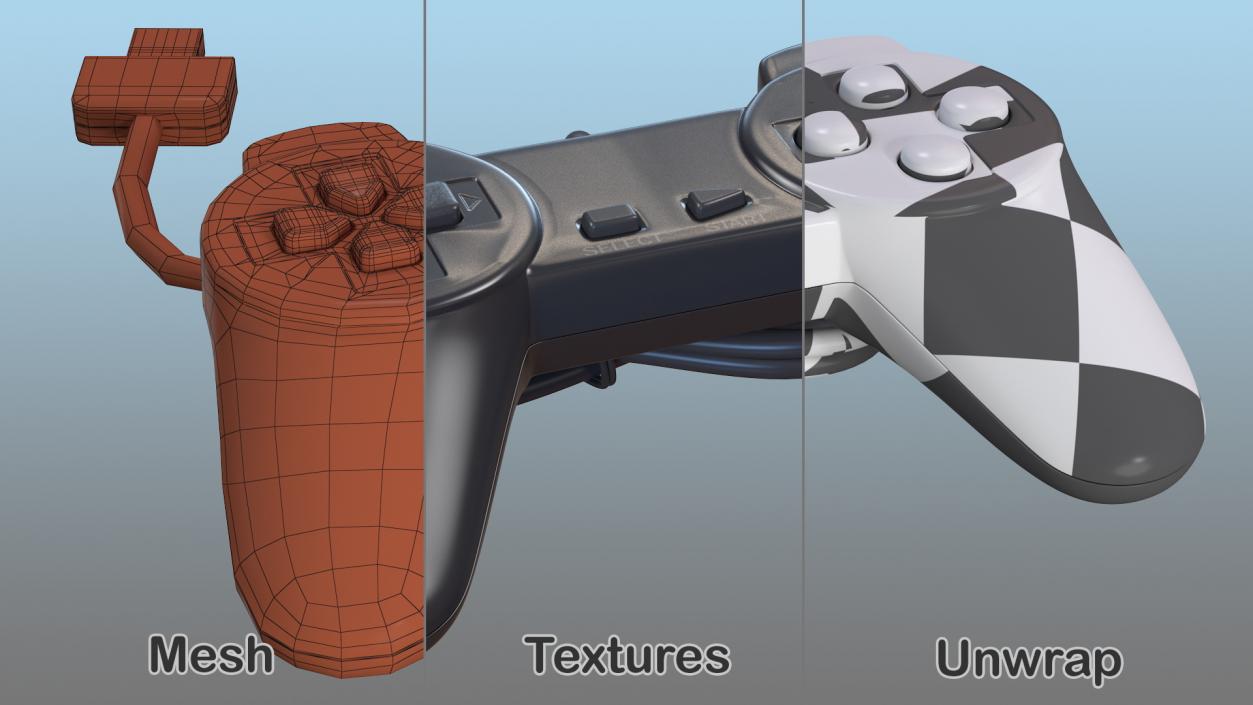 Old Gaming Console Controller 3D model