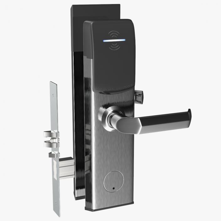 3D model Electronic Hotel Door Lock System Silver