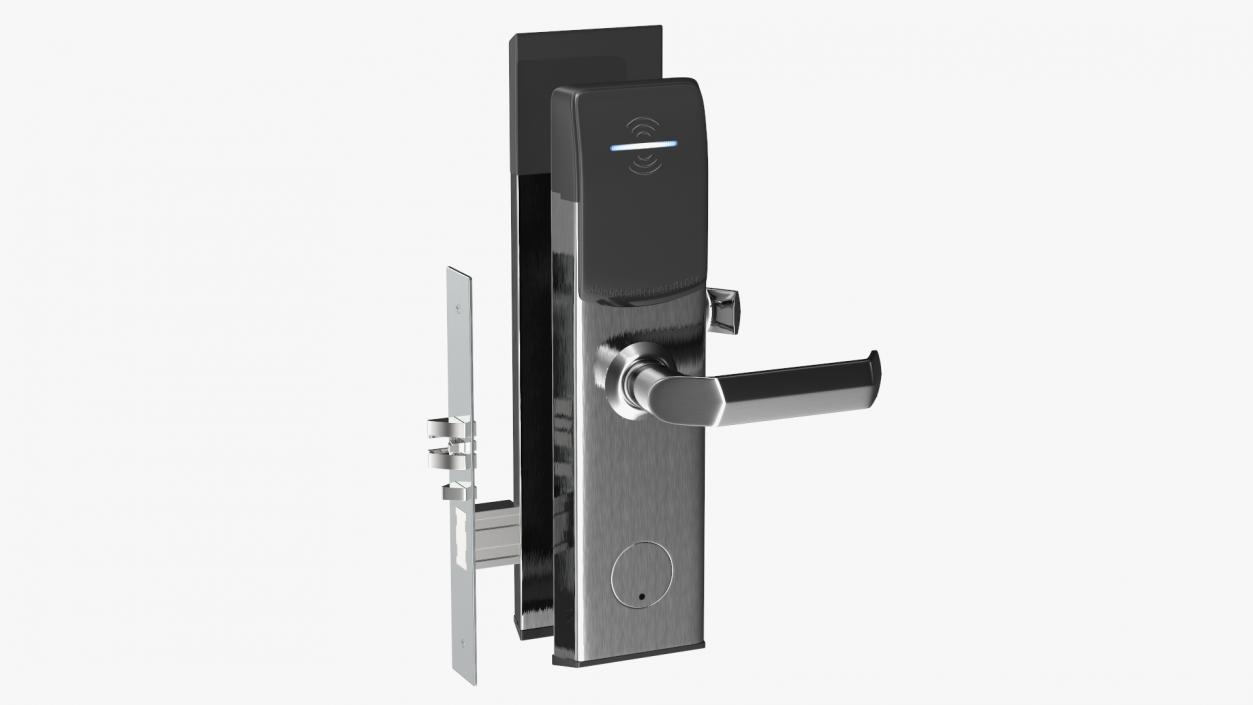 3D model Electronic Hotel Door Lock System Silver