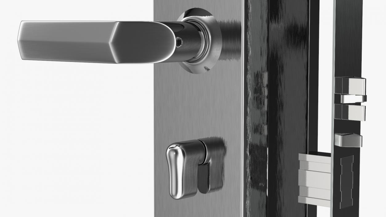 3D model Electronic Hotel Door Lock System Silver