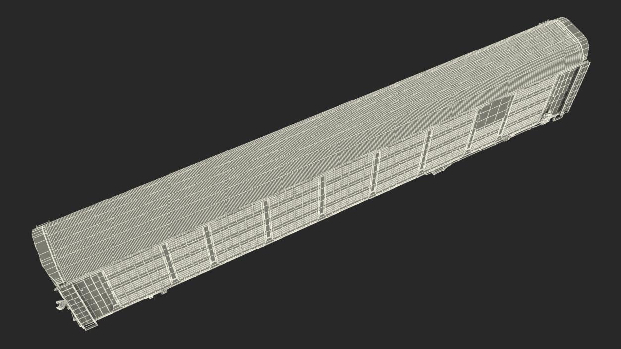 Generic Old Auto Rack Freight Car White 3D model