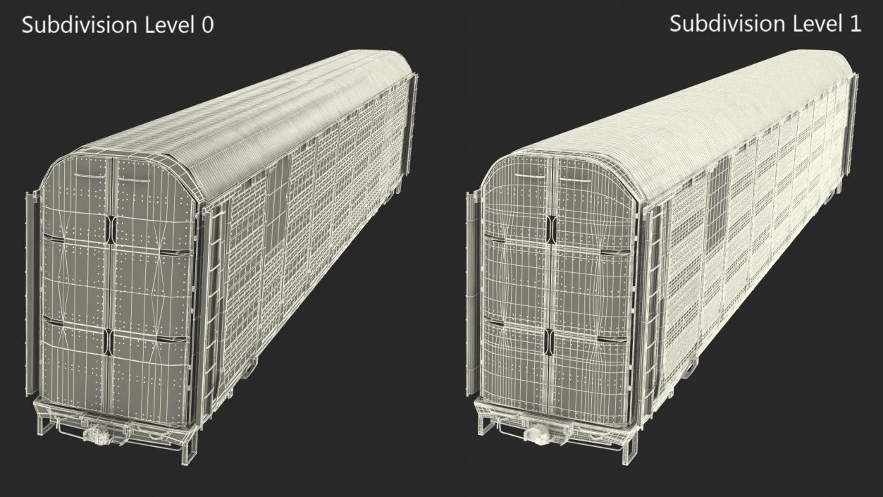 Generic Old Auto Rack Freight Car White 3D model