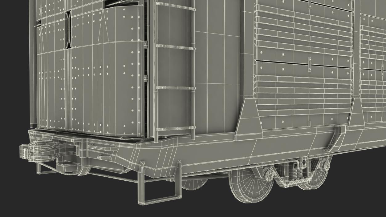 Generic Old Auto Rack Freight Car White 3D model