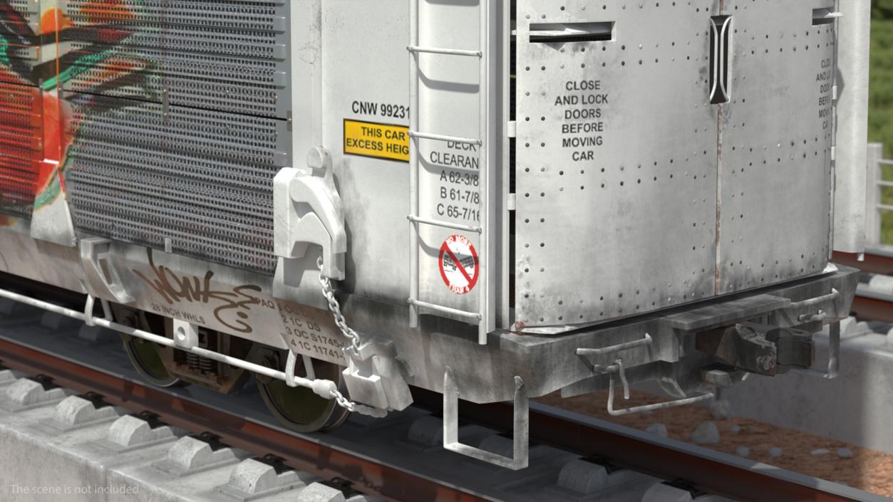 Generic Old Auto Rack Freight Car White 3D model