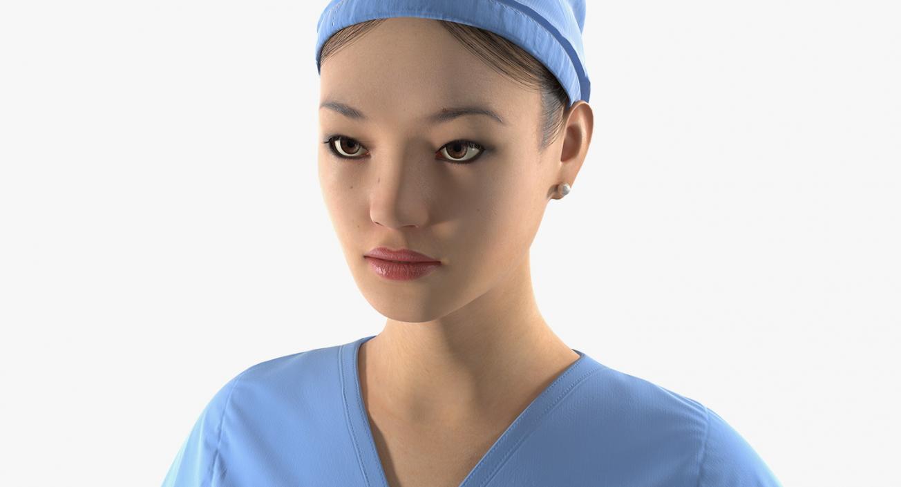 Asian Female Surgeon Rigged 2 3D model