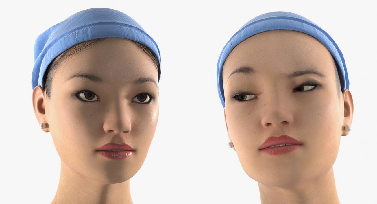 Asian Female Surgeon Rigged 2 3D model