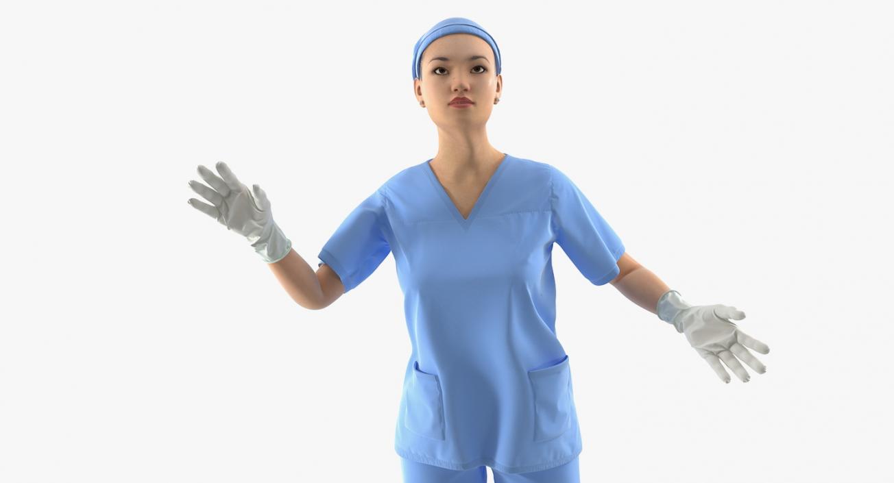 Asian Female Surgeon Rigged 2 3D model