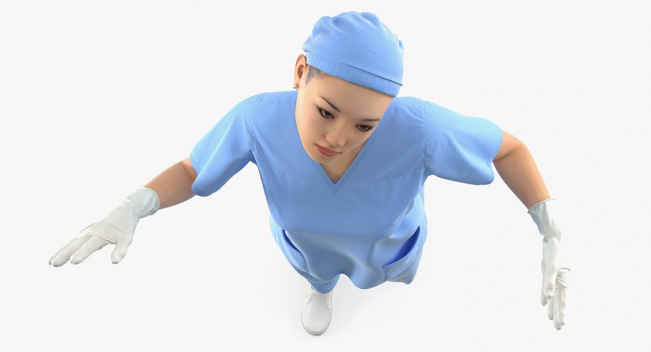 Asian Female Surgeon Rigged 2 3D model