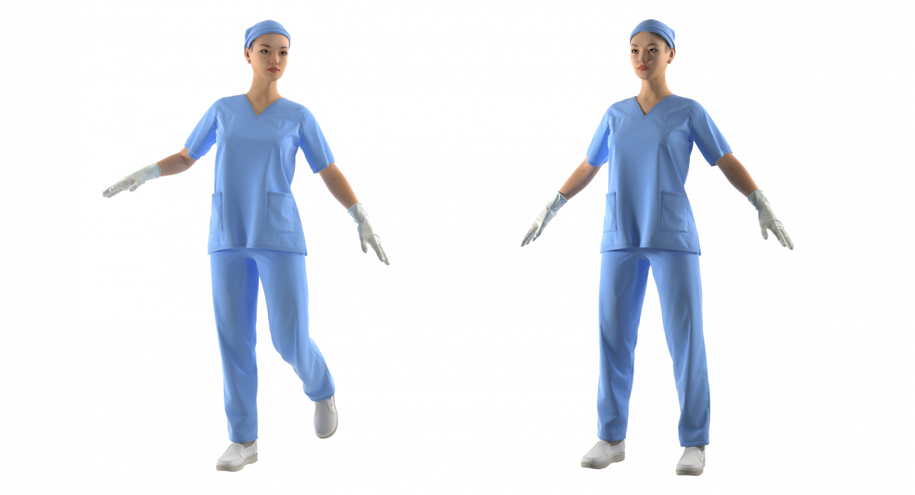 Asian Female Surgeon Rigged 2 3D model